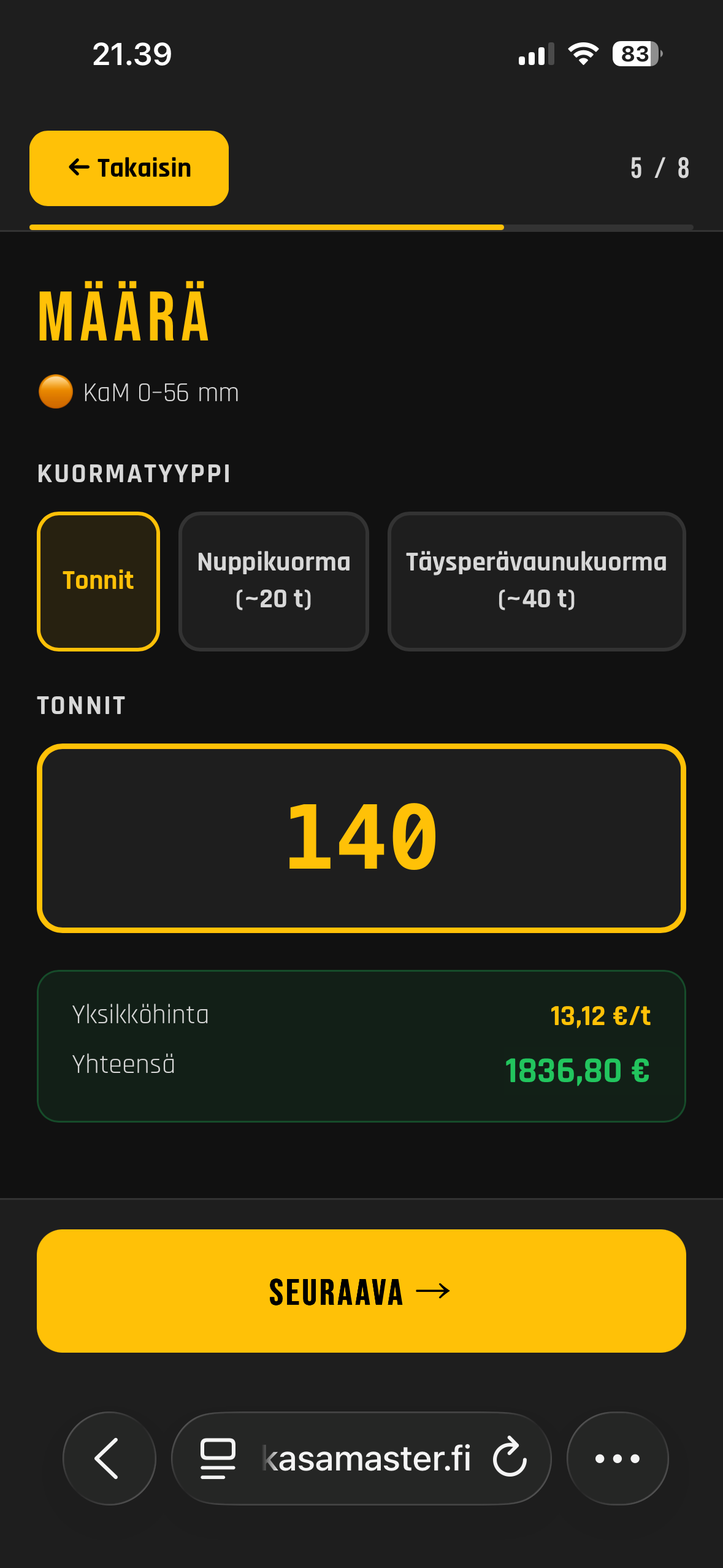 Määrä ja hinta
